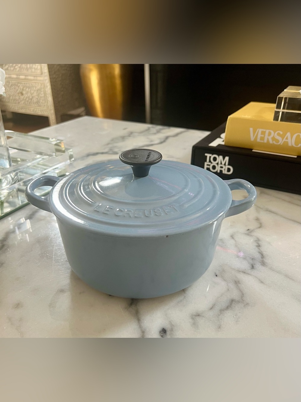 Rare Vintage Le Creuset Sky Blue Dutch Oven | 18 cm with Lid